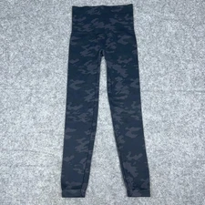 SPANX Leggings Womens Medium Black Camo Look At Me Now Ankle Cropped Gym Workout