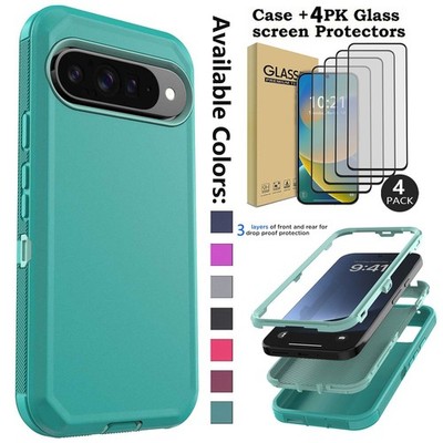 For Google Pixel 10/10 Pro Case Rugged Shockproof Heavy Cover 4+Screen Protector
