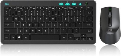 Rii RKM709 2.4 Gigahertz Ultra-Slim Wireless Keyboard Black New, 