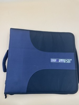 Crop In Style PSB 3-Ring Binder Organizer Blue/ Black Zipper Works