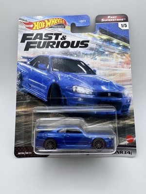 HOT WHEELS 2021 FAST AND FURIOUS FAST SUPERSTARS NISSAN SKYLINE GT-R R34 BLAU