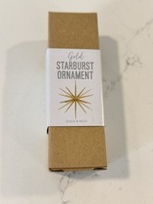 Grasslands Road Christmas Ornament Starburst Gold Glitter 8" 26 points NEW
