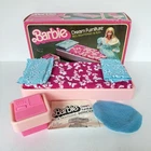 Vintage Barbie Dream House Furniture Collection Bed NightStand Box Rug No. 2472