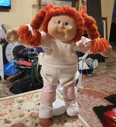Cabbage Patch Kid Doll HM #8 Red Head Hair Braided Girl White & Pink Jogger Set