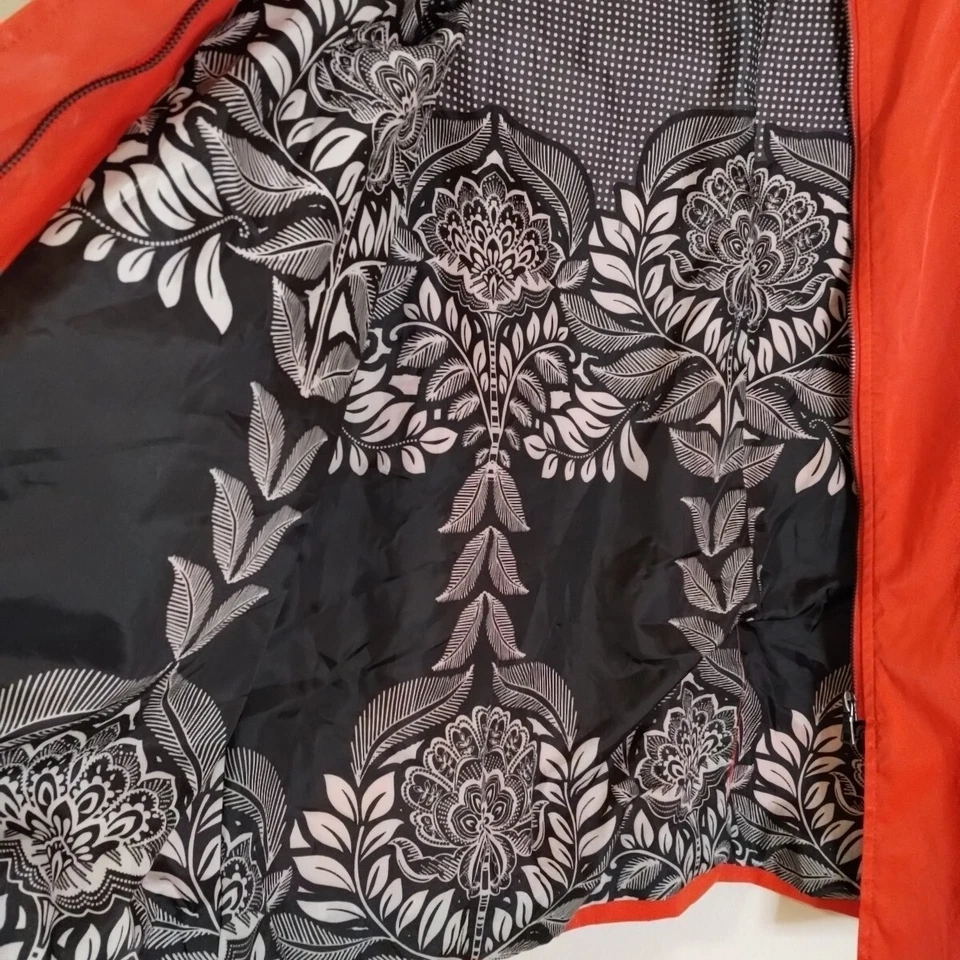 Mossimo Women's Size Small Zip Up Front, Pockets And Sleeves Orange Coat — 第 3/4 张图片