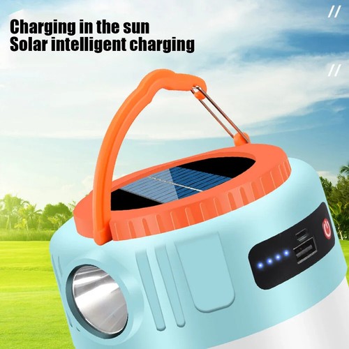 Solar LED Camping Licht USB Wiederaufladbare Birne Für Outdoor Zelt Lampe - Bild 2 von 12