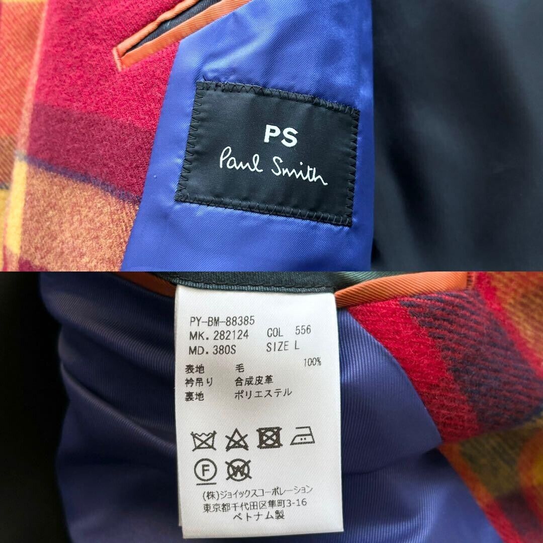 Paul Smith PS Chester Coat Jacket Men Sze L blanket Plaid Paul Smith PS Chester Coat Jacket Men Sze L blanket Plaid