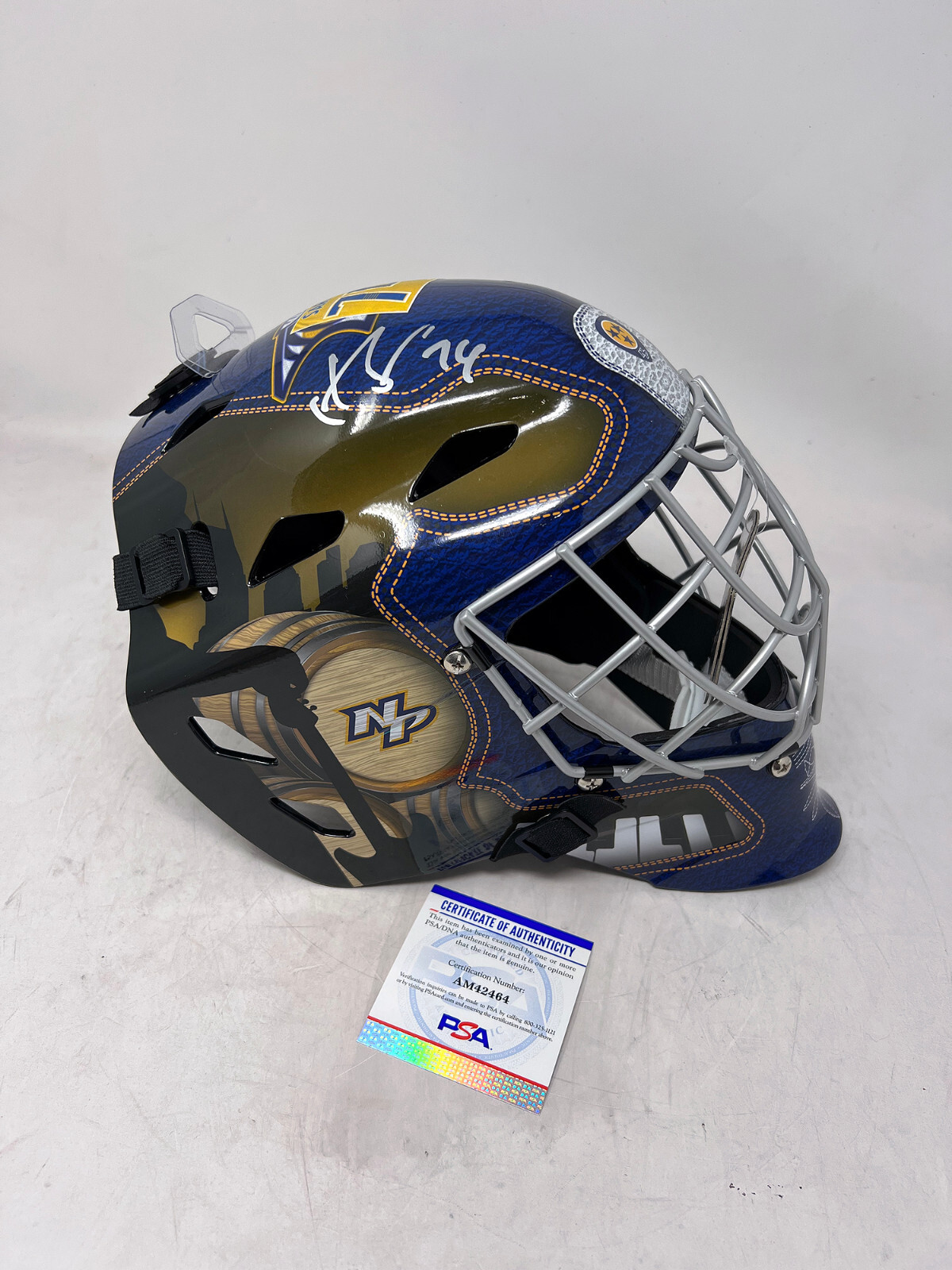 JUUSE SAROS #74 Nashville Predators SIGNED Autograph Goalie Mask PSA COA 