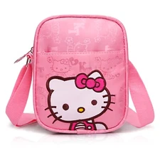 Hello Kitty Mini Shoulder Bag for Girls: Stylish Canvas Crossbody Purse