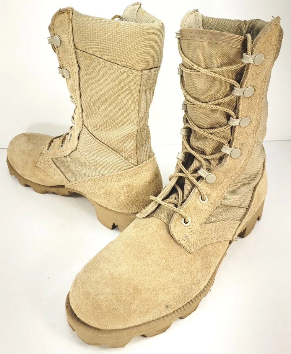 Altama Men's Military Boots Sand Beige Lace Up Round Toe 6R Suede and Nylon