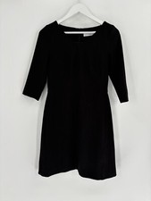 MM LaFleur Dress Womens 2 Black Shift A Line Knee Length Half Sleeves V Neck Zip