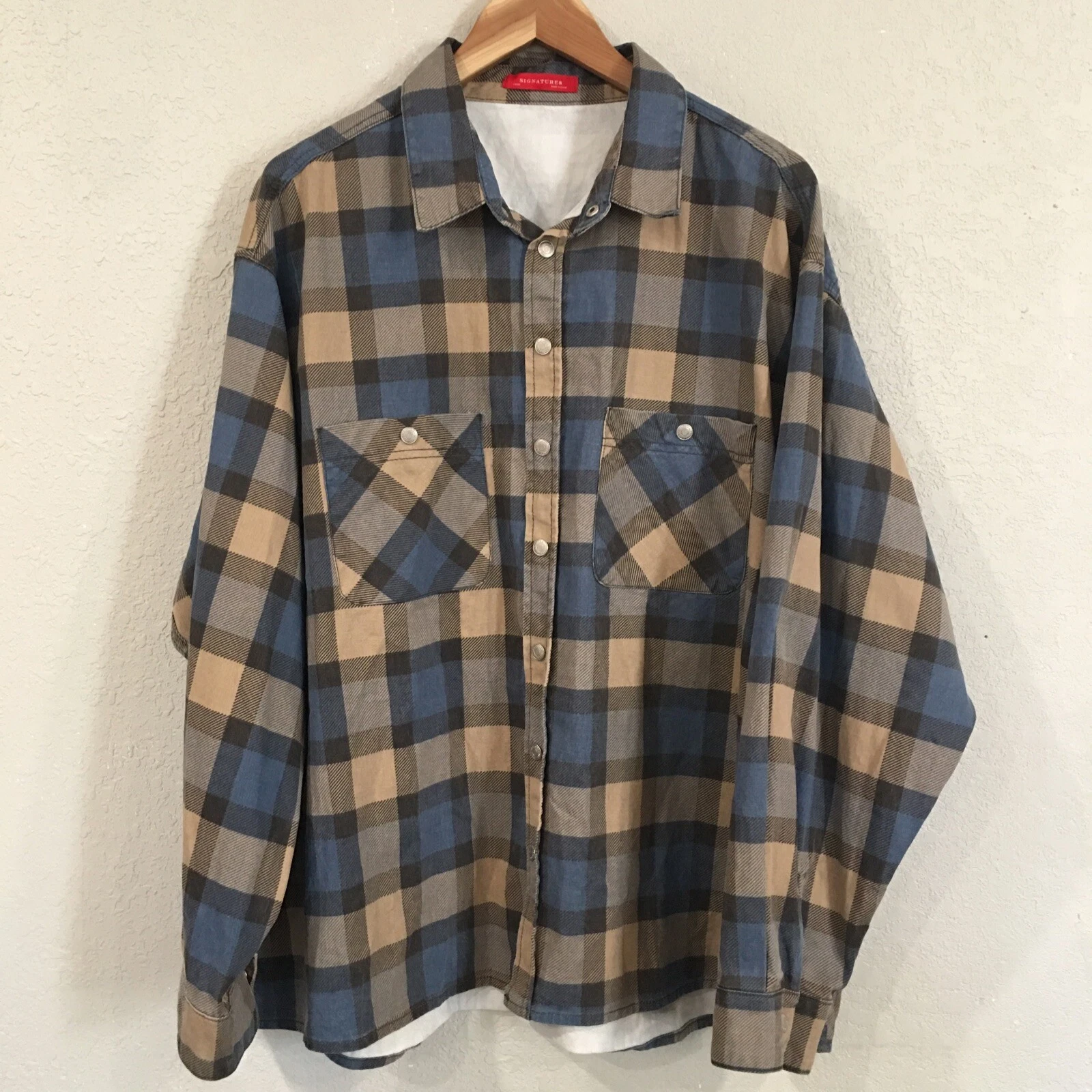 Vintage Signatures Men L Jacket Checks Chore Denim Snap Button Y2K 100% Cotton
Opens in a new window