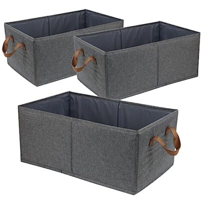 Pack of 3 Large Capacity Storage Bins Closet Organizer System, Sturdy 3 Pack