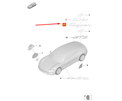 PORSCHE Taycan Heckdeckel Aufschrift 9J1853675DOK1 NEU ORIGINAL