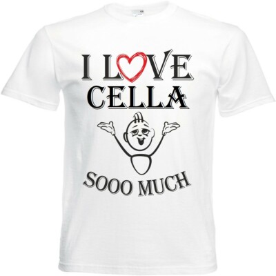 T-Shirt I Love Cella für Damen Herren und Kinder ... in der Farbe Weiss
