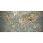 Fototapete Vlies Premium Digitaldruck Weltkarte Atlas blau braun (22,00€/1qm)