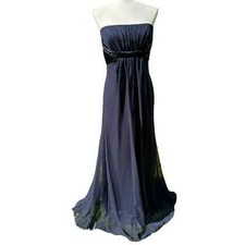 NWT Belsoie Womens Size 12 Strapless Bridesmaid/Maid of Honor Dress Navy Blue