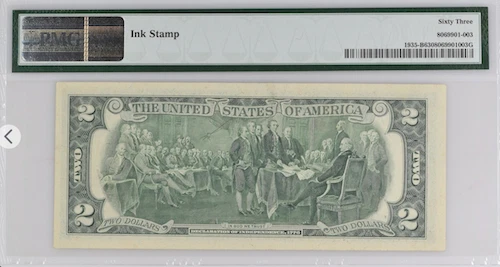 PMG 63 FR#1935-B $2 1976  (BA BLOCK ) NEFF/SIMON - Image 2 of 2