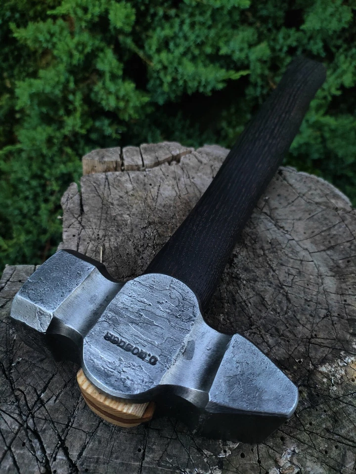 Martelo Blacksmith's Fullered Cross Peen – Aço forjado à mão com mão de madeira 3 lb - Imagem 2 de 4