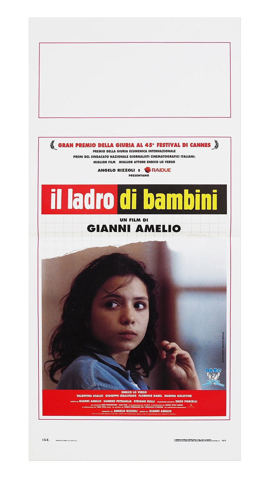 Locandina originale film Il ladro di bambini (1992) - Regia di Gianni Amelio