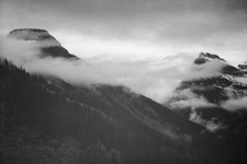 Mountain covered with clouds, Glacier National Park, Montana by Ansel Adams