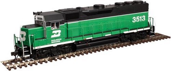 H0 Gauge - Atlas Diesel Locomotive EMD GP40 Burlington Northern -- 10002389 New