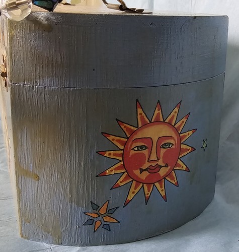 Handgefertigte Box Geldbörse, Sonne Mond Sterne Saturn! Planetary Celestial Blue, Holztasche! - Bild 8 von 10