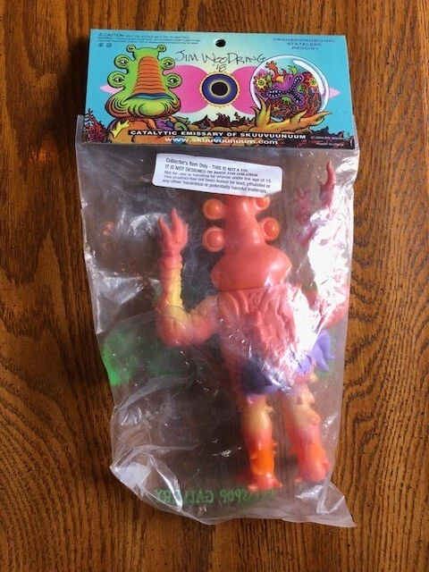FIRMADO por Jim Woodring LORBO Vinilo Presspop Raro Naranja 7” Versión Sofubi Kaiju Foto 2 de 4