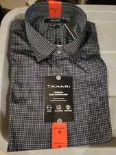 Tahari Men's Luxe Woven Dress Shirt Black/Large FAST SHIPPING 