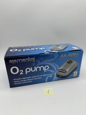 New In Box Elemental O2 Air Pump, 44 gph