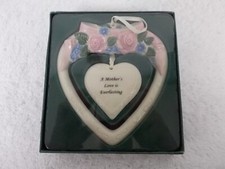 Hearts Flowers A Mother's Love is Everlasting Heart Shaped Porcelain Ornament