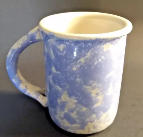 Bennington Potters Morning Glory Light Blue Mug open handle 3.125" tall