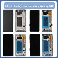 For Samsung Galaxy S10 G973 LCD Display Screen Digitizer Assembly Frame Black