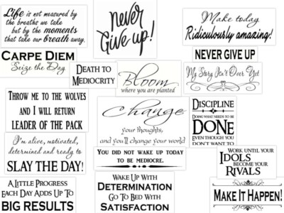 Choose from 34 Motivational Wall Decals, Inspirational Quotes, Vinyl Stickers ..