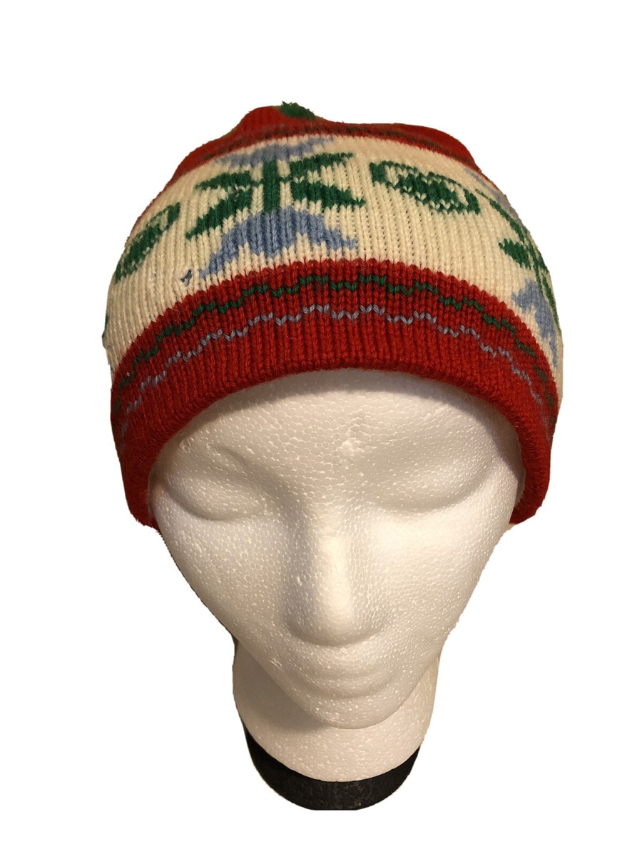 Vintage Pom Pom Beanie Ski Hat Cap Top Notch Knits Wool  display picture 1