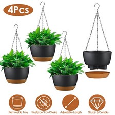 4pcs Hanging Planter Self-Watering for Indoor Outdoor Plants with Removable