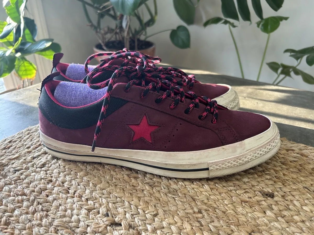 Bloodstained Tæl op død Converse One Star Pro Ox Dark Leather Burgundy Pink Women's 12 Men's 10 |  eBay