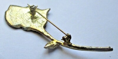 BELLE BROCHE GUITARE couleur or émail vert bleu sous résine bijou vintage 605 EUR 19,00 - FR