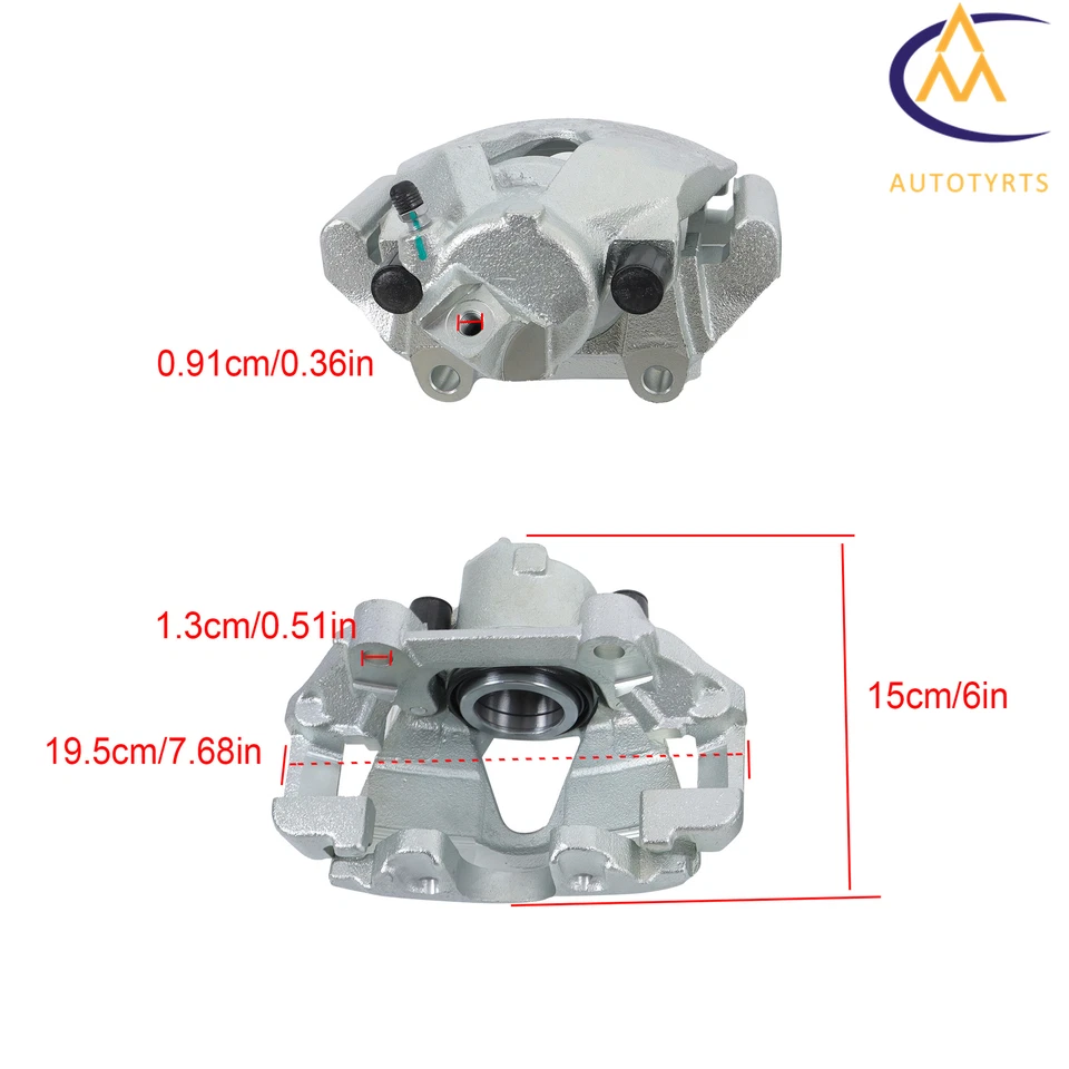 Pinza de freno de disco con soporte delantero derecho y derecho para Volkswagen Jetta Golf 96-06 Audi Foto 3 de 4