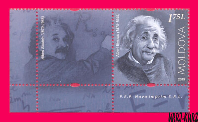 MOLDOVA 2019 Famous People Scientist Physicist Nobel Prize Winner A.Einstein 1v+
