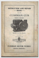 Cushman Cub model R gas engine REPAIR Manual book hit & miss w/ Wico Magneto
