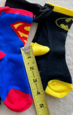 2PR KIDS SUPER HERO SOCKS WITH CAPES SUPERMAN BATMAN NEW WITH TAGS US SELLER