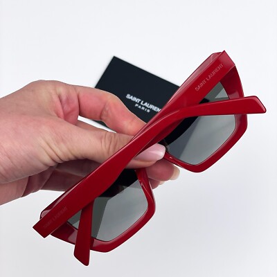 NEW Saint Laurent SL467 003 Red Grey Cat Eye Women Sunglasses Saint Laurent Women AUTHENTIC Sunglasses Red Grey Cat Eye  main image 3