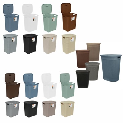 45L/65L Hamper Wäschekorb mit Deckel kleine große Kleidung Waschbehälter