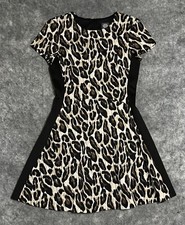 Vince Camuto Dress Women's 8 Fit and Flare Multi Scuba Leopard Animal Print