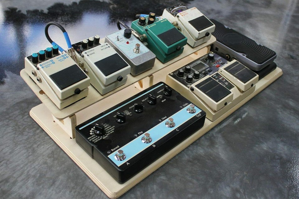 Guitar Effects Pedal Board Wood 2Tier Platform Stand eBay