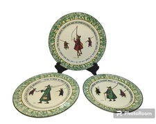 Royal Doulton Isaac Walton Ware Gallant Fishers Charles Noxe Rare 3 Plate Set