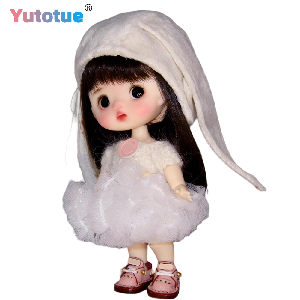 Movable Doll Yutotue 1/12 BJD Doll Mini Girl Doll Moveable Eyeballs Dress Clothes ...