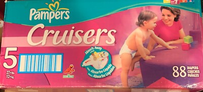 Pampers Cruisers Size 5 2005 88 Diapers Vintage Whole Box | eBay