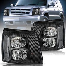 2003 2004 2005 2006 Black Headlights For Cadillac Escalade HID w/Bulbs LH+RH